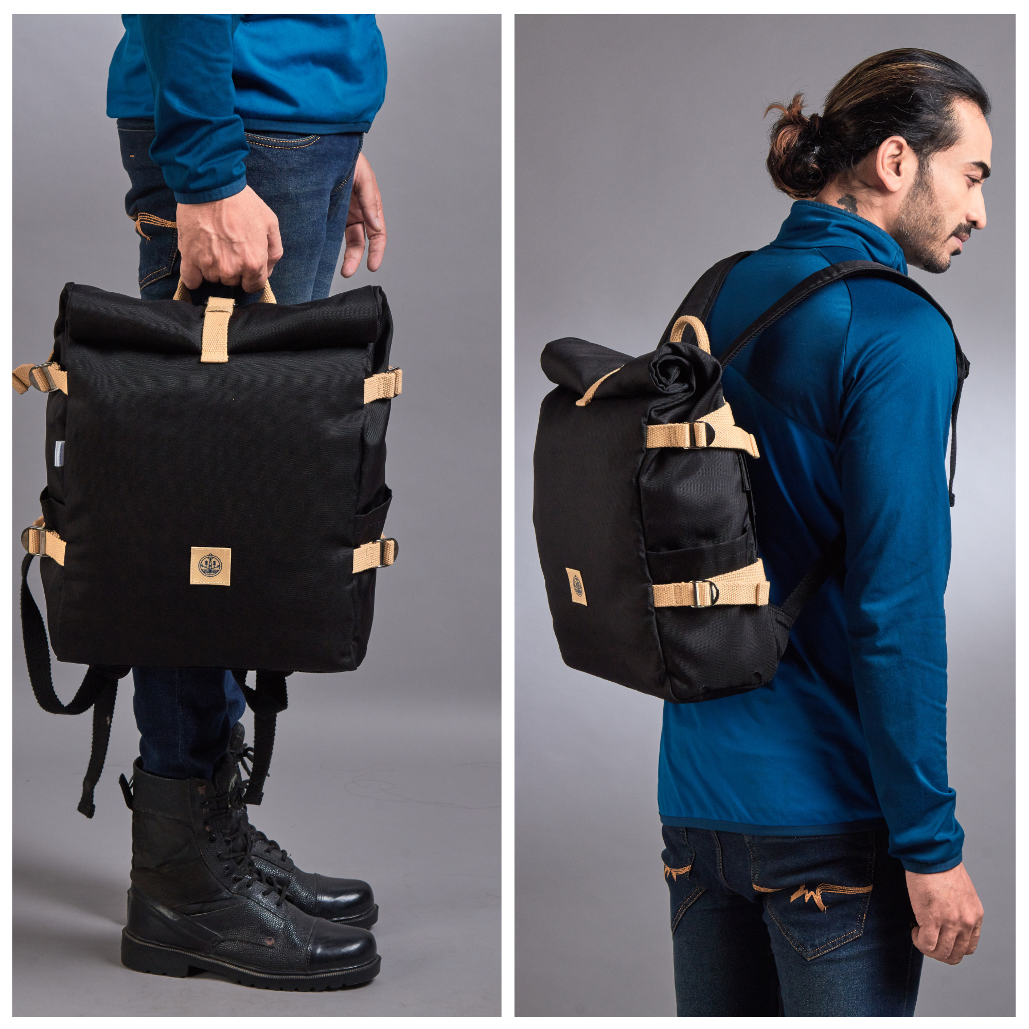 RE.32 Cycle | Roll-top Backpack Black