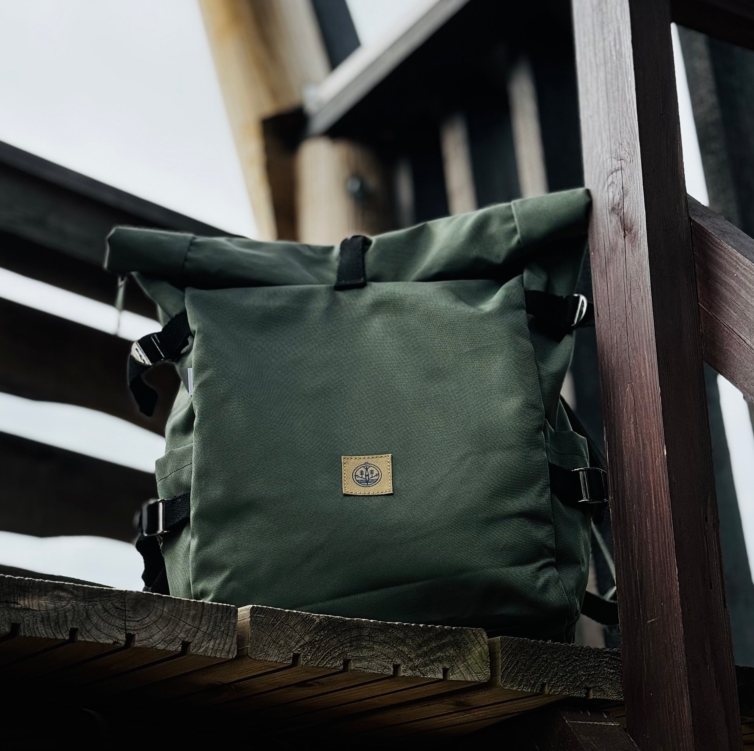 Olive Rolltop Backpack | 32 Recycled Bottles | The BlueWave Collective